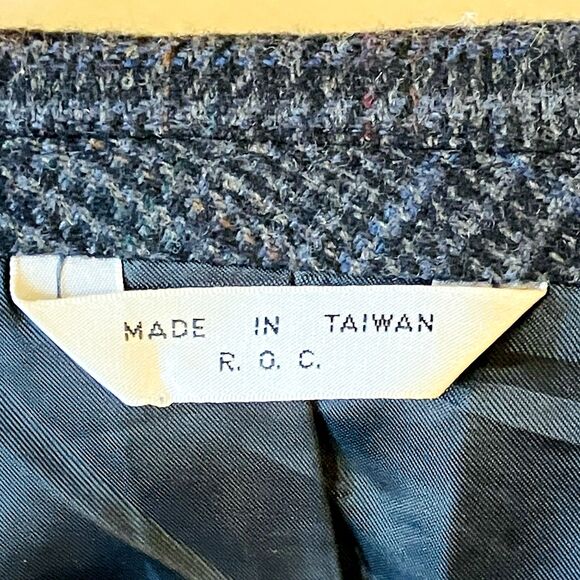 Woodmere Vintage Wool Sport Coat Glen Plaid Blue Gray 42 L Preppy Academia - Picture 13 of 16
